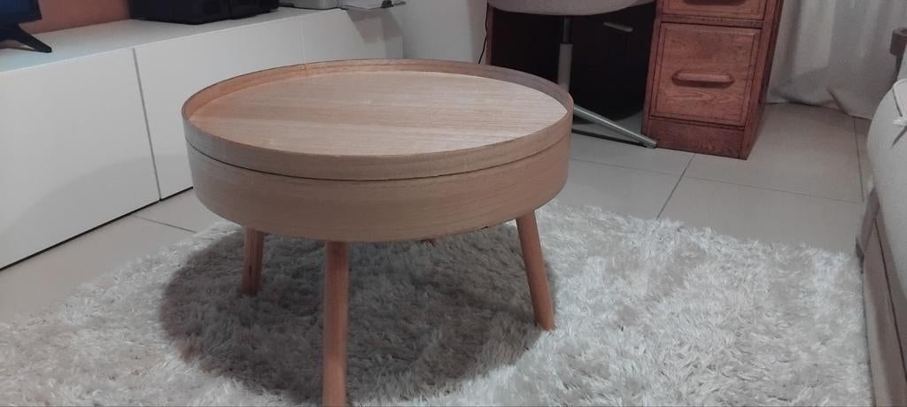Rond salontafeltje met diameter 60 cm / hoogte 43 cm., Ophalen, Gebruikt, Rond