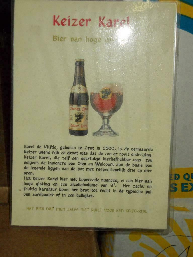 Beersign.Reclame.Prijslijst.Keizer Karel, Verzamelen, Merken en Reclamevoorwerpen, Ophalen of Verzenden, Gebruikt, Reclamebord
