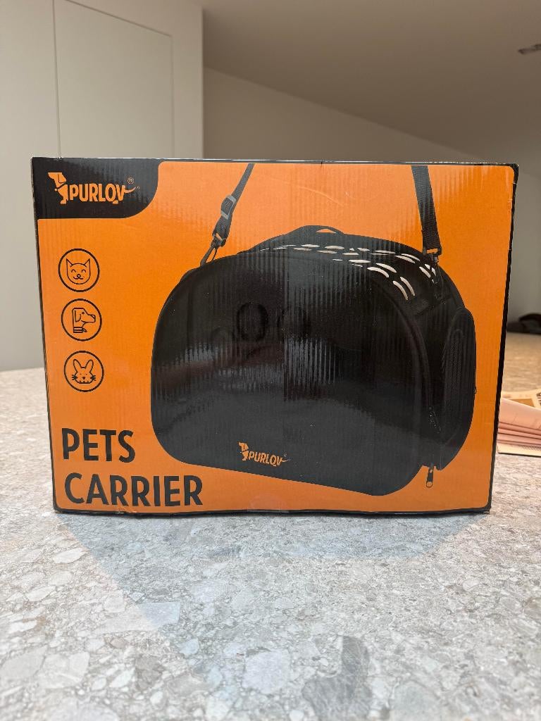 Draagzak voor hond/kat/konijn Purlov Pet Carrier Zwart, Ophalen, Nieuw