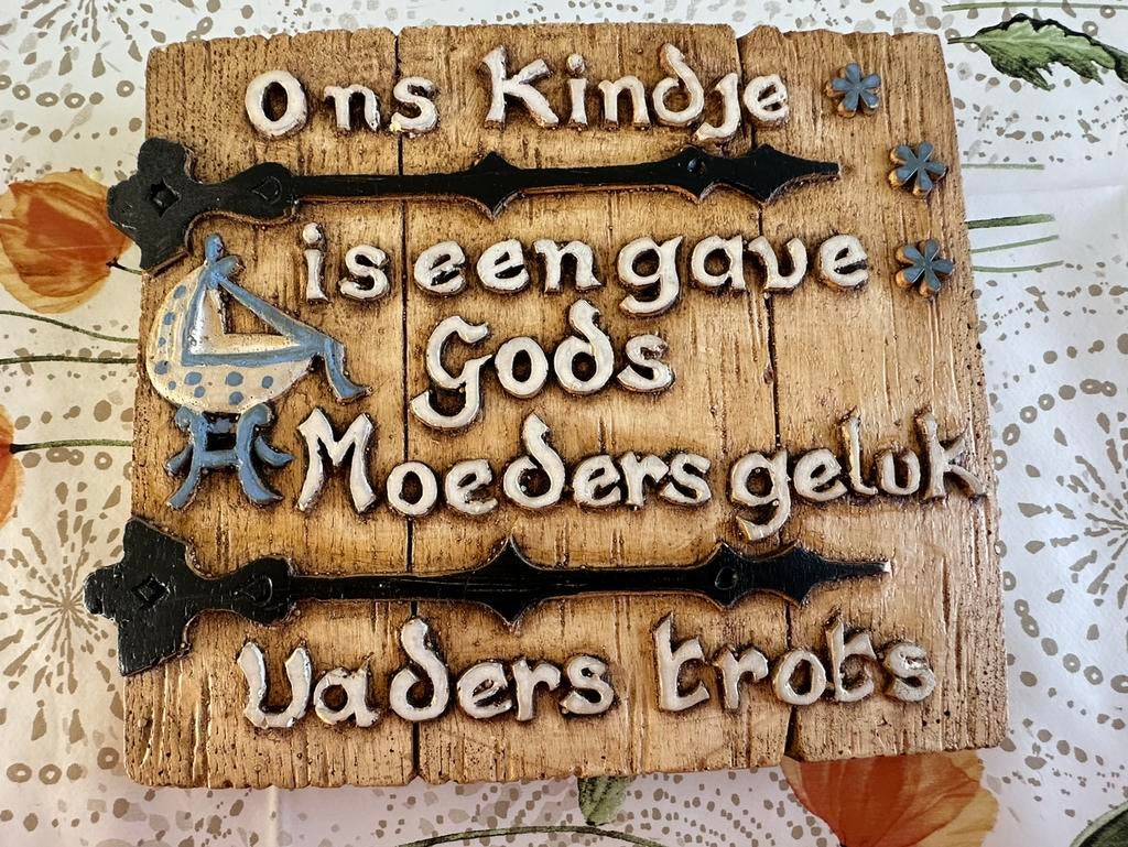 Tegel met tekst, Ophalen, Zo goed als nieuw