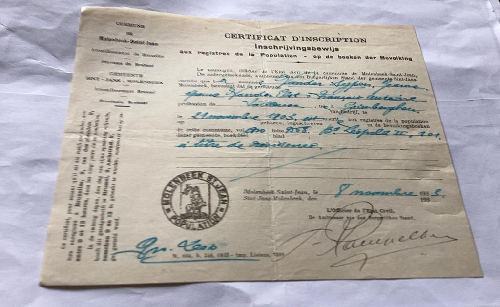 Oude rekening 1933 molenbeek, Postzegels en Munten, Ophalen of Verzenden