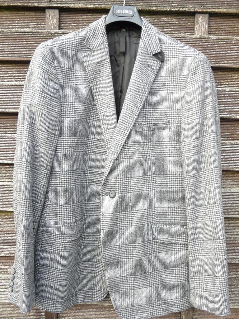 Herenveston  merk Stones , grijze tinten, ruitmotief  M 52, Kleding | Heren, Ophalen, Maat 52/54 (L), Stones, Zo goed als nieuw