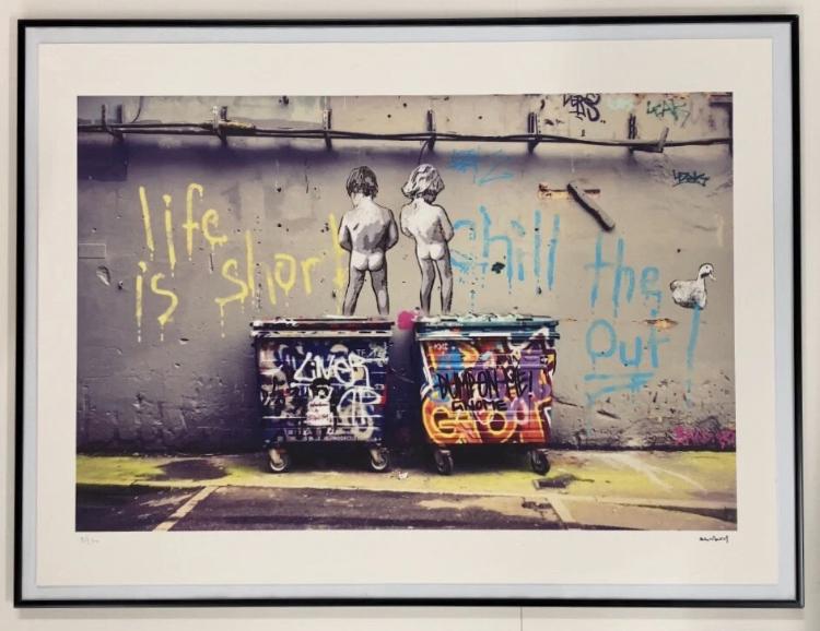 BANKSY: XXL-lithografie. 56 bij 76, Ophalen of Verzenden