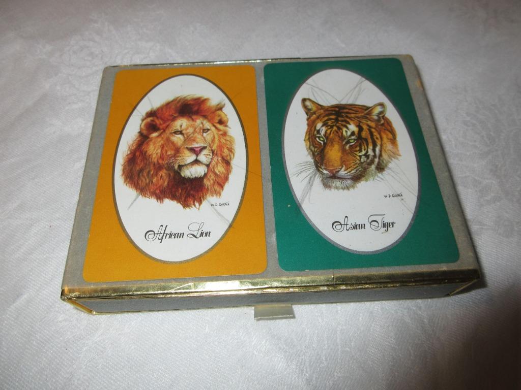 Speelkaarten Congress Playing Cards African Lion Asian Tiger, Verzamelen, Ophalen, Speelkaart(en)