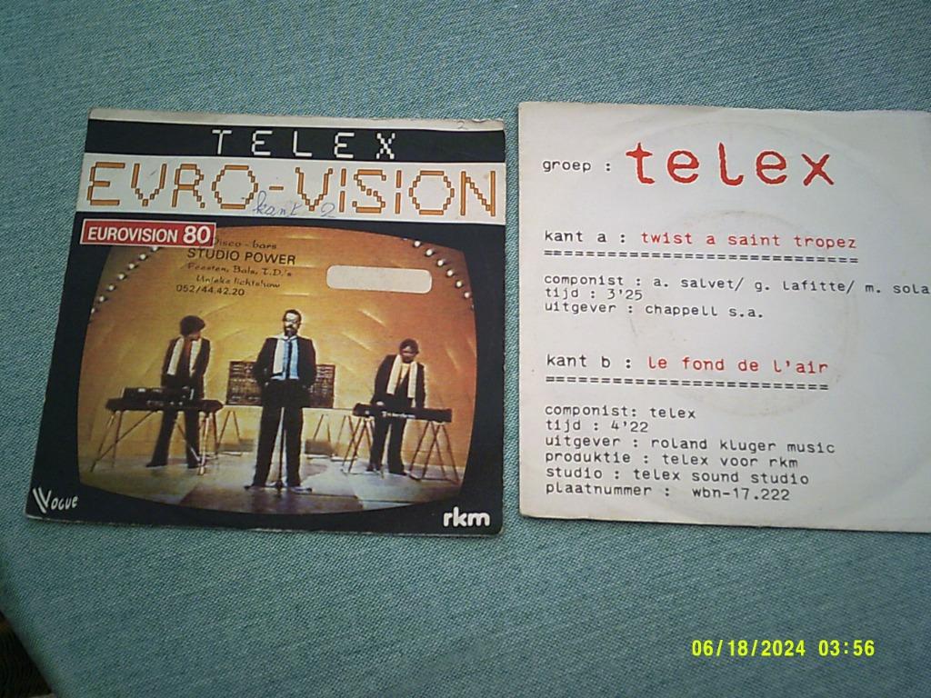Telex – Euro-Vision/ vinyl singel 1980 ZGST, Ophalen of Verzenden, Zo goed als nieuw, Overige formaten