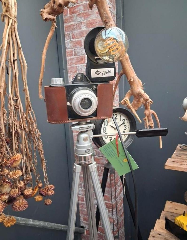 Vintage foto camera lamp, Huis en Inrichting, Ophalen of Verzenden