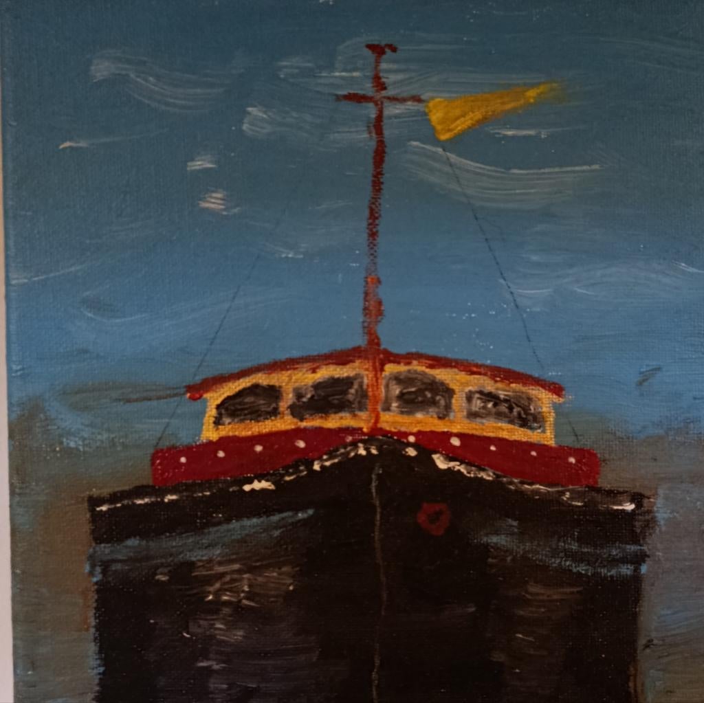 Schilderij kop van een spits, Immo