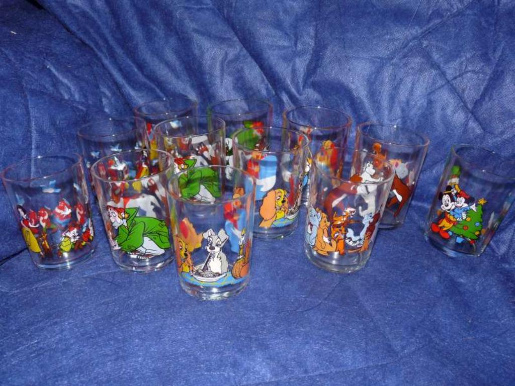 Lot Disney glazen, Verzamelen, Disney, Gebruikt, Servies, Ophalen of Verzenden