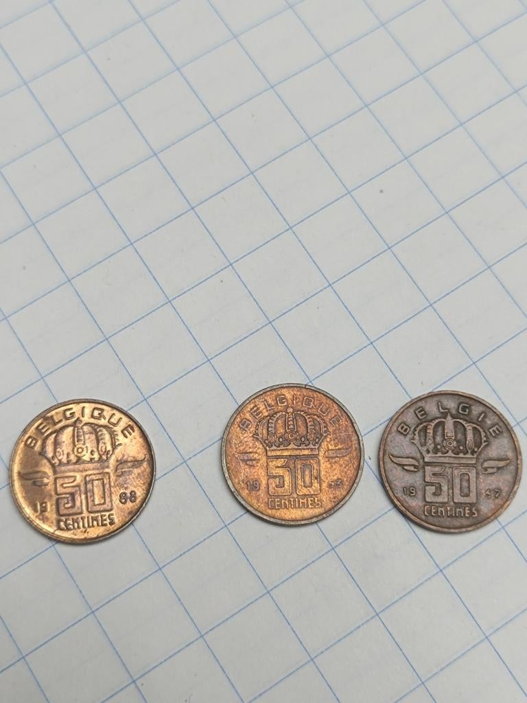 Pièces de monnaie de 50 centimes belges, Postzegels en Munten, Munten | Europa | Euromunten, Ophalen, 50 cent