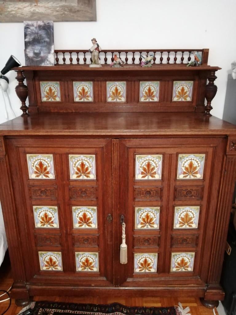kast met ingelegde tegels, Antiek en Kunst, Ophalen