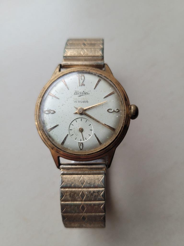 MATIN 15 Rubis vintage herenhorloge, Overige merken, Gebruikt, Staal, Polshorloge