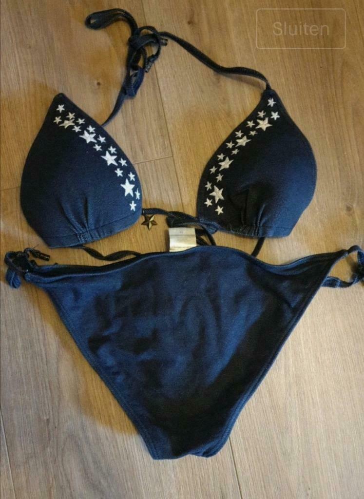 Donkerblauwe jeanskleurige medium bikini van Miss America, Blauw, Ophalen of Verzenden, Zo goed als nieuw, Miss America