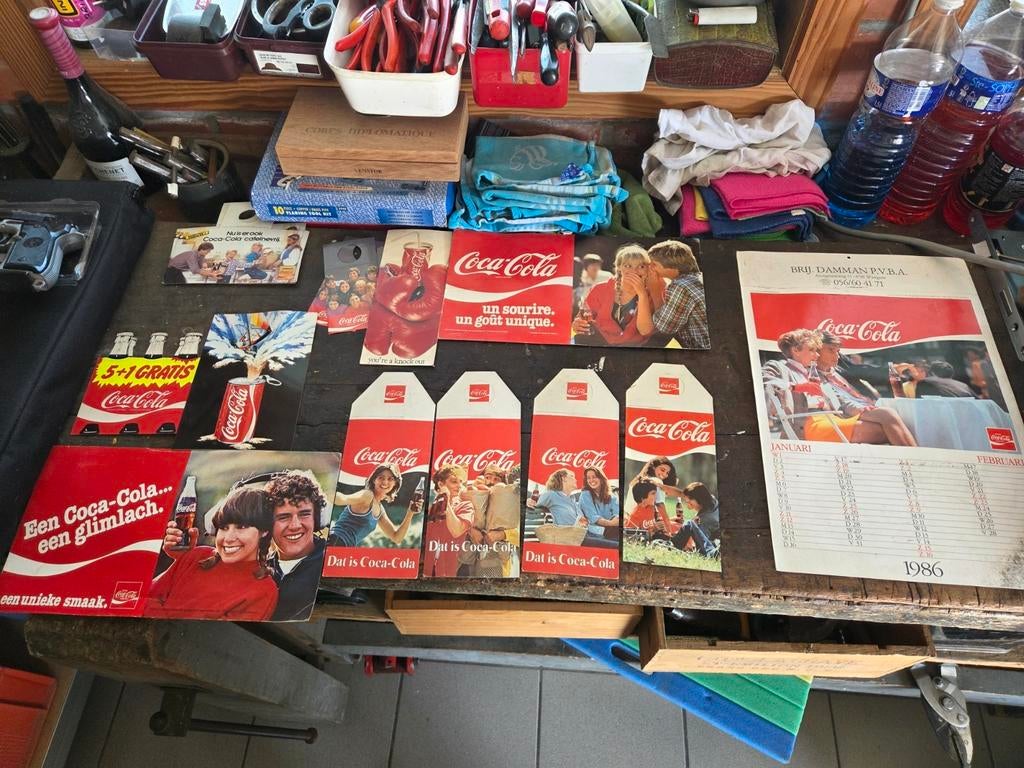 Lot d'anciennes publicités Coca-Cola des années 1980, Collections, Enlèvement ou Envoi