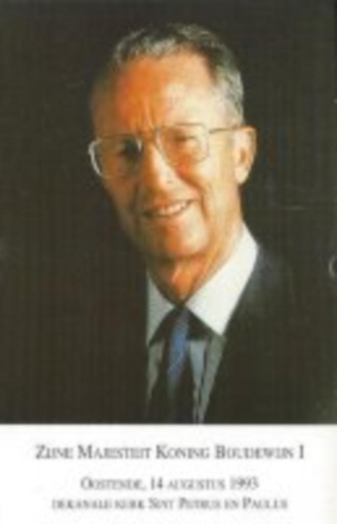Herdenkingskaartje Koning Boudewijn, Ophalen of Verzenden, Bidprentje