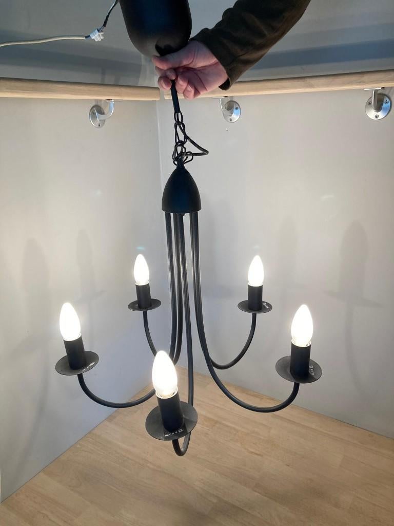 Lustre - lampe en métal noir, Enlèvement, Utilisé, Métal