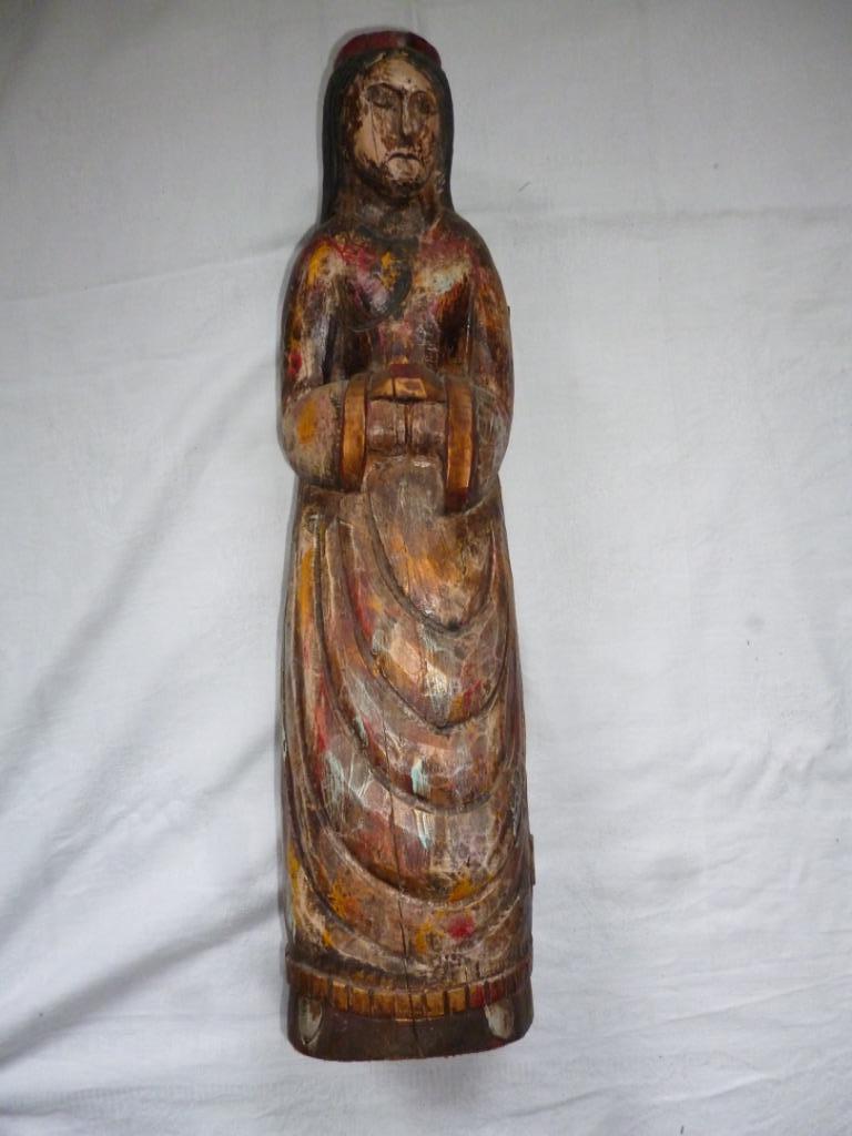 Statue ancienne en bois genre Dame de Bourgogne ouvrable, Enlèvement ou Envoi