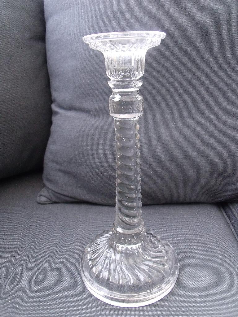bougeoir en verre art déco 24 cm, Enlèvement