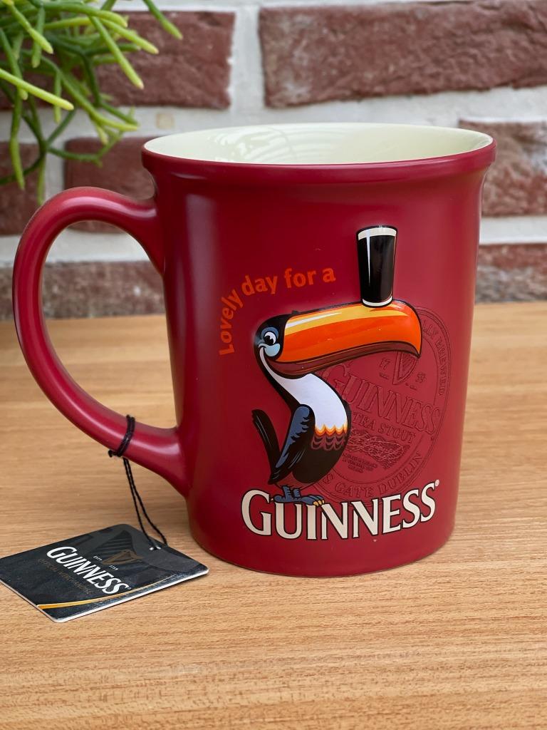 Guinness rode keramische mok met toekan, Verzamelen, Ophalen of Verzenden, Nieuw, Overige typen, Overige merken