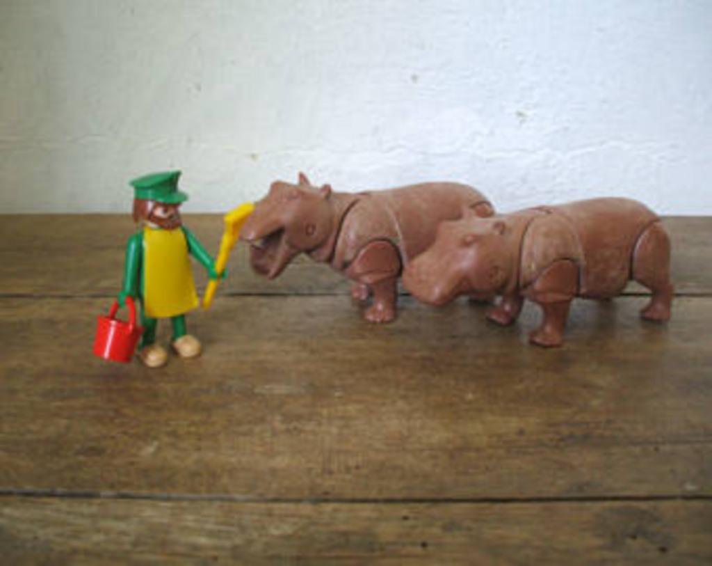 Playmobil 3547; Nijlpaarden met oppasser (1981-1988), Verzamelen, Ophalen of Verzenden, Gebruikt