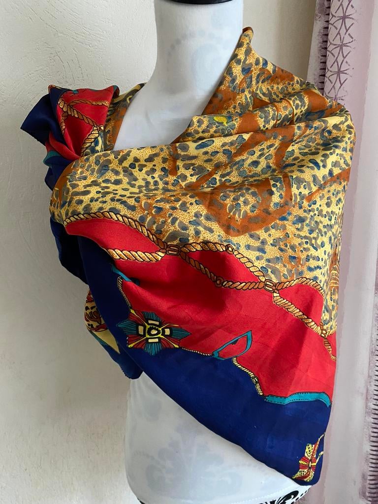 Vintage oversized sjaal met luipaard, Ophalen of Verzenden