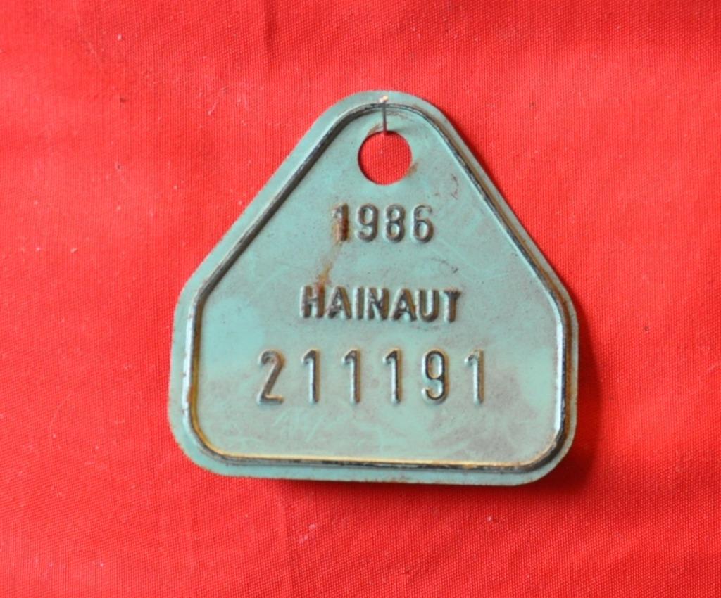 plaque de velo hainaut 1986, Ophalen of Verzenden, Gebruikt