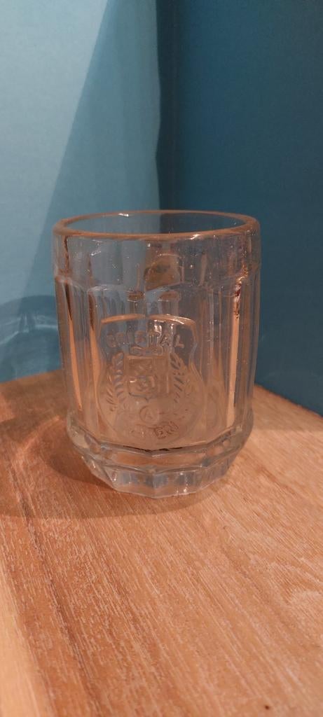 Cristal Alken oud reliëf glazen potje naoorlogs, Collections, Marques de bière, Enlèvement ou Envoi