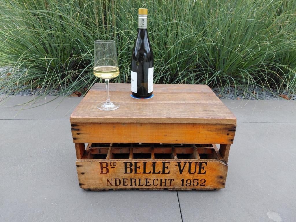 Salon-chill tafel. Oude bierkrat., Ophalen of Verzenden, Zo goed als nieuw