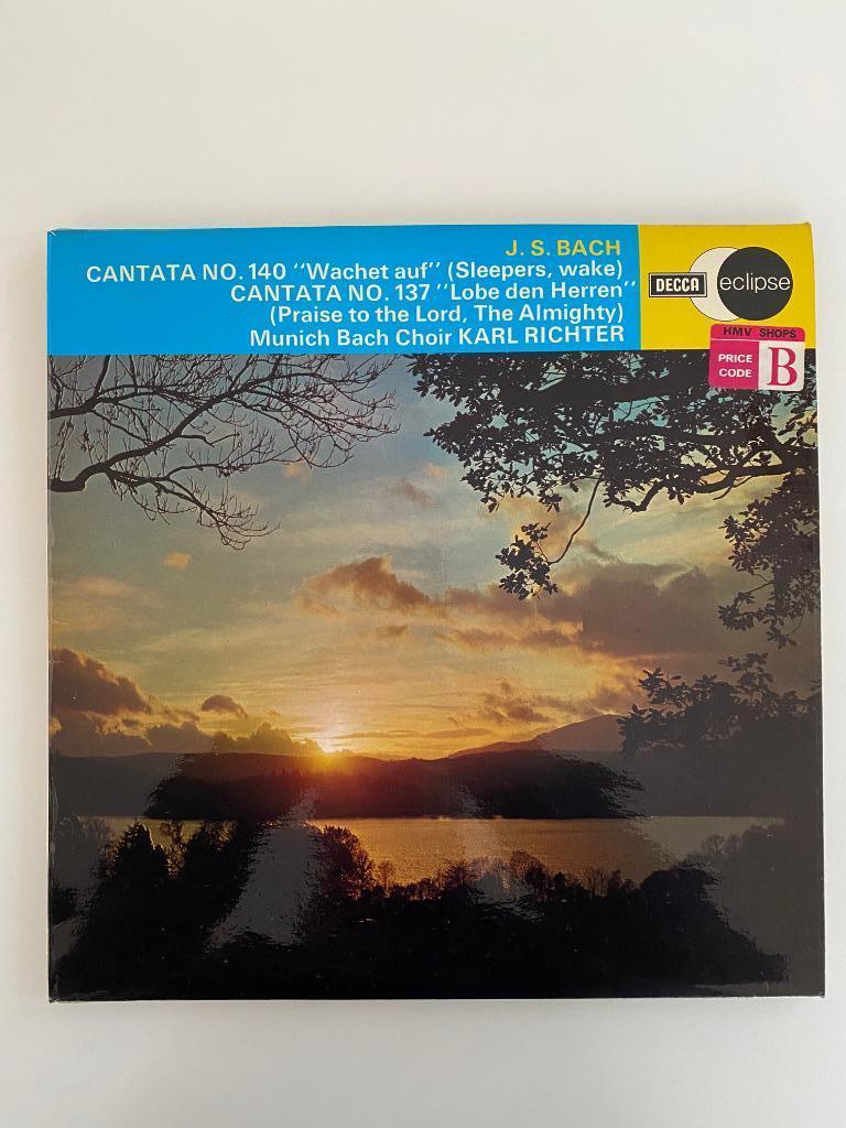 Bach Munich Bach Choir Richter ‎Cantata 140 Cantata 137 1973, Orchestre ou Ballet, 12 pouces, Baroque, Enlèvement ou Envoi