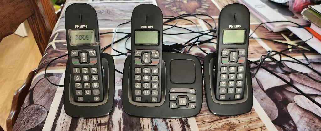 telephone fixe, Ophalen, Gebruikt, 3 handsets