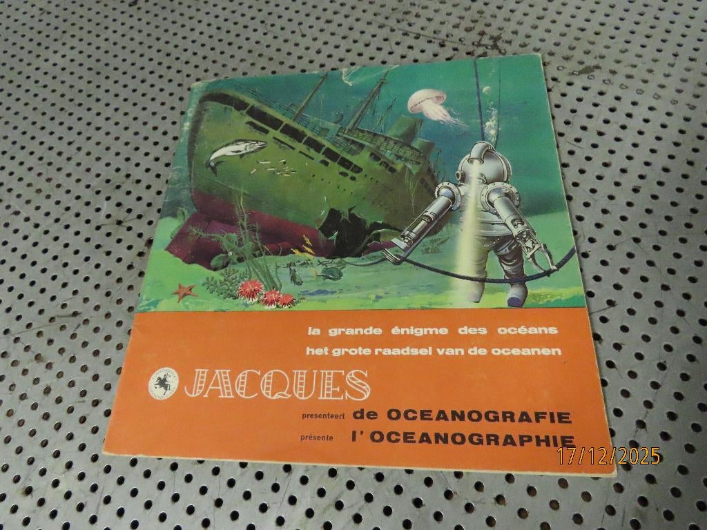 Plakboek jaren'60 Jacques Chocolade Frans-NL de Oceanografie, Gelezen, Ophalen of Verzenden, Natuur algemeen, Jacques Superchocolat
