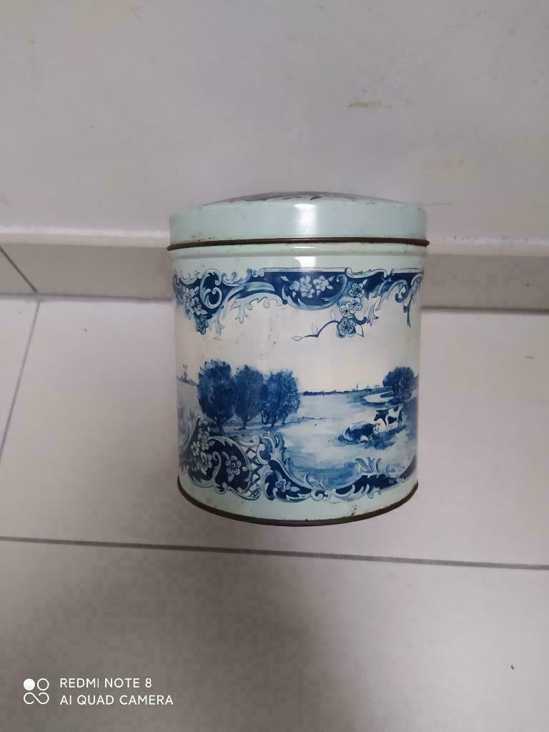 2 vintage blikken bussen van meer dan 50 jaar oud, Ophalen of Verzenden, Gebruikt