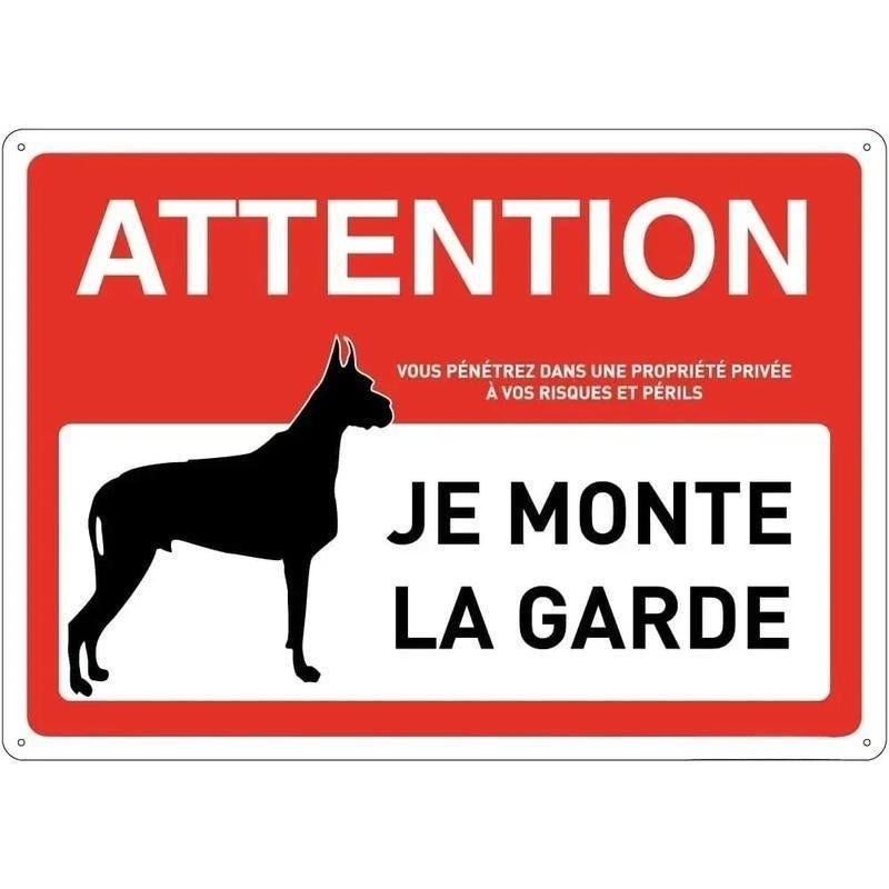 Plaque Attention au Chien, Envoi, Neuf