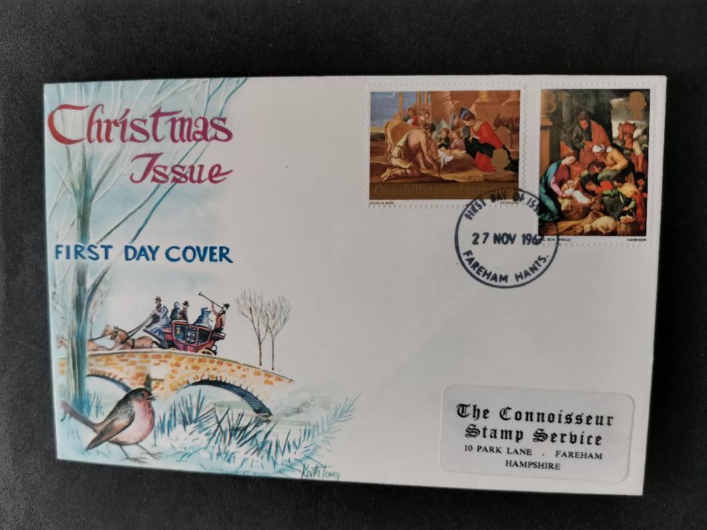 Grande-Bretagne 1967 - Noël, oiseaux, calèche et cheval, Enlèvement ou Envoi, Affranchi