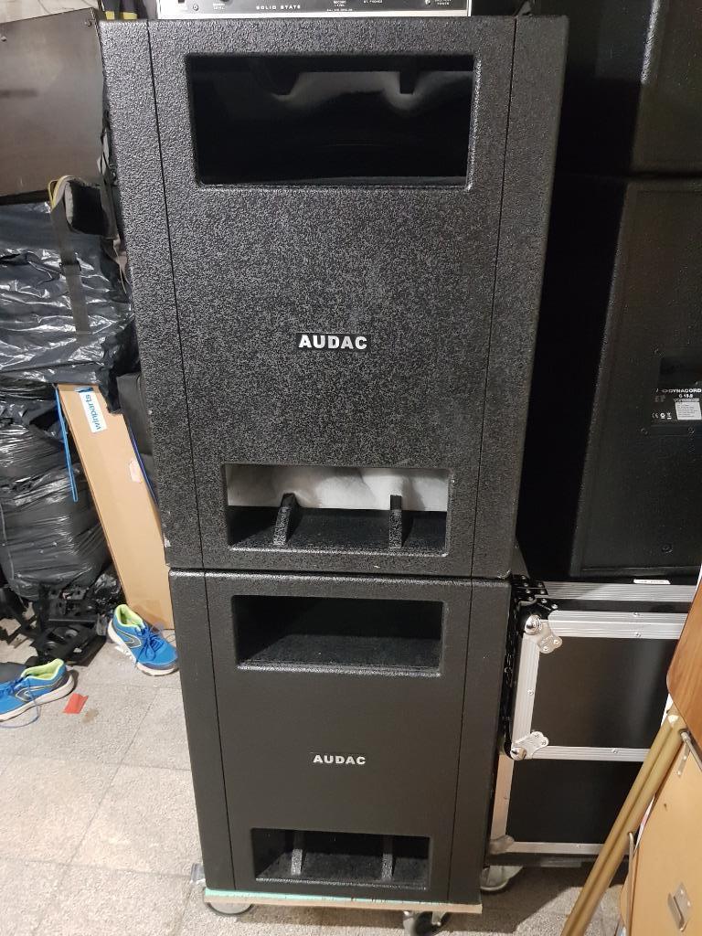 2x Audac SX-418 18 inch baskast subwoofer 600w, Ophalen, Zo goed als nieuw, Audio