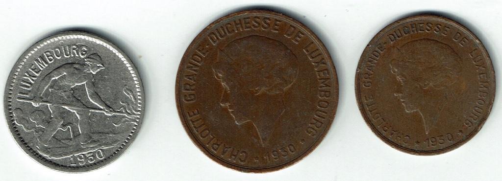 50, 10 en 5 centimes 1930 Luxemburg, Verzenden, Overige landen, Setje