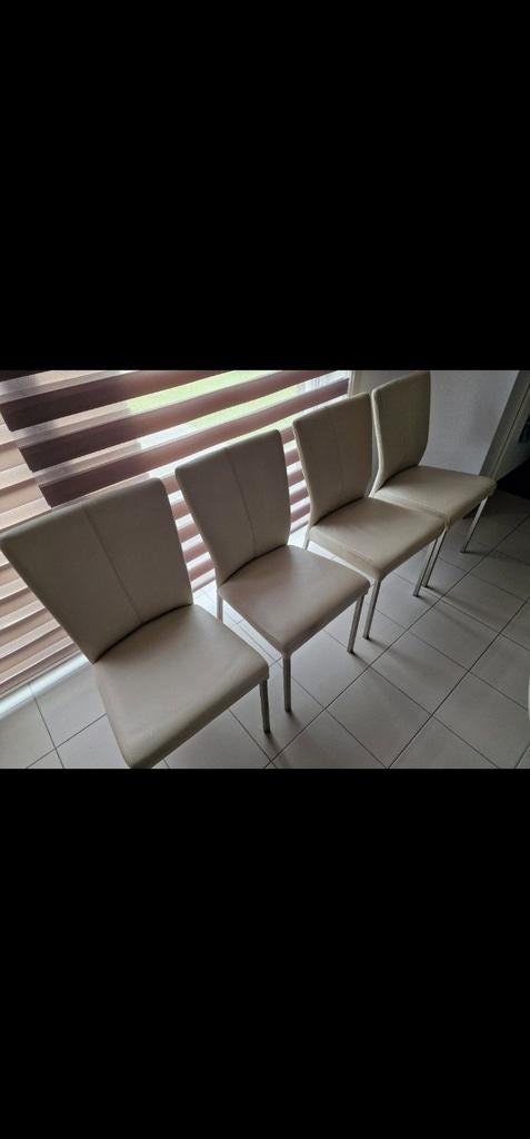 6 Moderne Lederen stoelen, Ophalen, Gebruikt