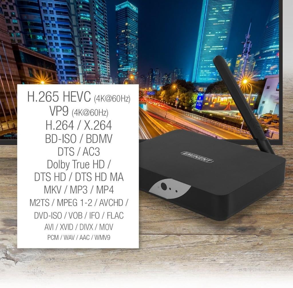 EMINENT EM7680 mediaspeler, Ophalen, Zo goed als nieuw, HDMI, Zonder harde schijf