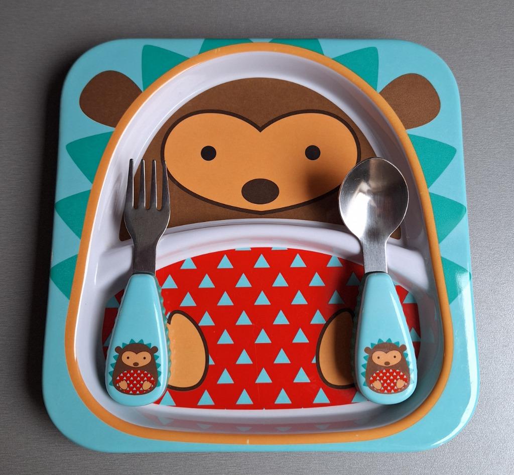 Skip Hop Zoo-Kinder Eetbord met bestek-Egel, Ophalen, Zo goed als nieuw, Overige typen