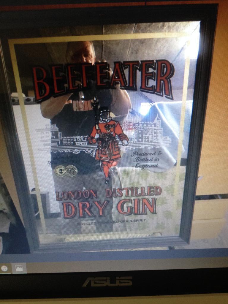 MIROIR  DRY GIN LONDON, Enlèvement ou Envoi, Comme neuf, Panneau, Plaque ou Plaquette publicitaire, Autres marques