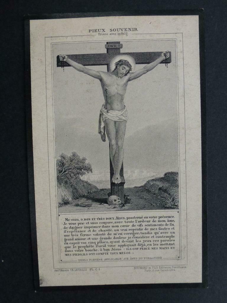 oud doodsprentje Pierre - Léopold Van Oosterwyck  1839, Verzamelen, Bidprentjes en Rouwkaarten, Verzenden, Rouwkaart