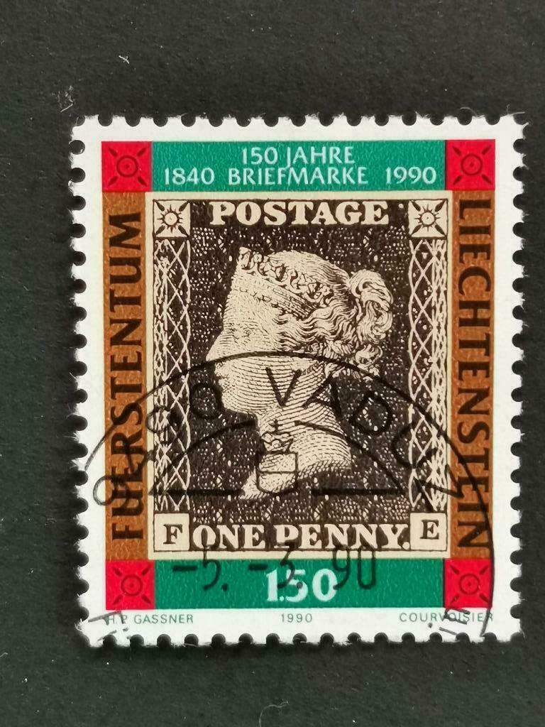 Liechtenstein 1990 - 150 jaar Penny black, Postzegels en Munten, Verzenden, Gestempeld