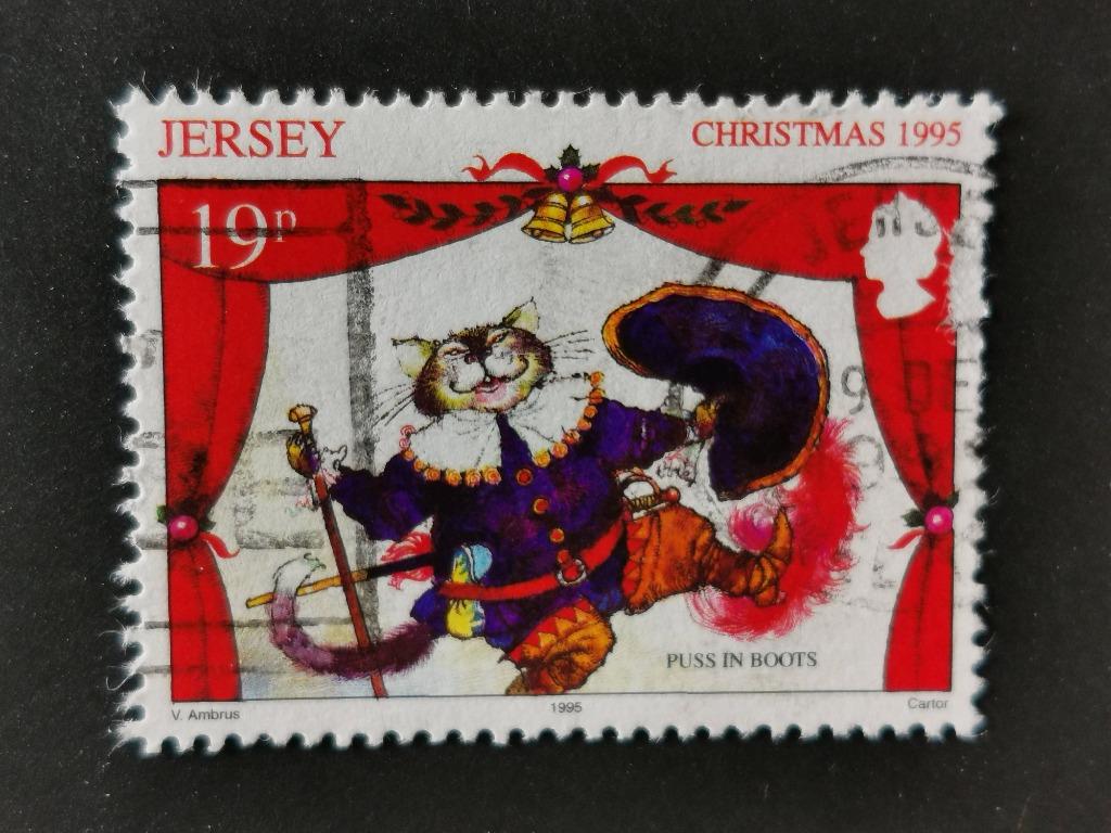 Jersey 1995 - Noël - Contes de fées - Le chat botté, Enlèvement ou Envoi, Affranchi