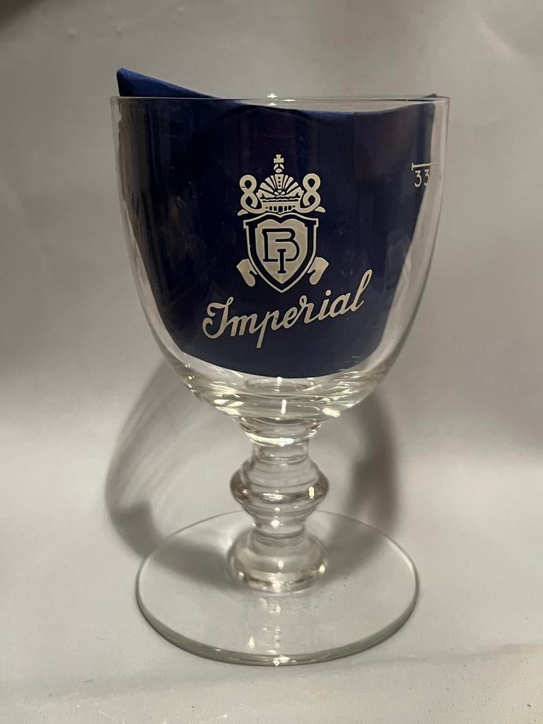 Verre à bière BI Imperial Anderlecht Bruxelles, Collections, Marques de bière, Utilisé, Verre ou Verres, Enlèvement ou Envoi