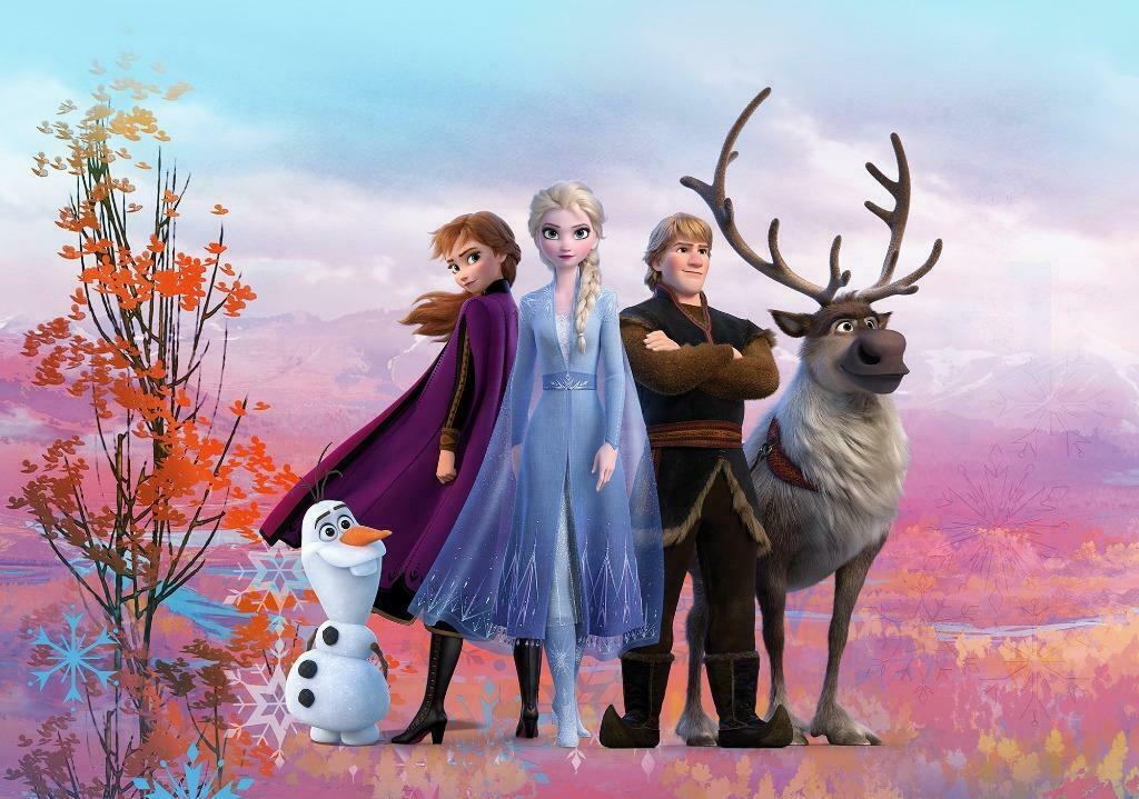 Disney Frozen II fotobehang, Anna en Elsa 368 x 254, Ophalen of Verzenden, Nieuw, Disney, Wanddecoratie