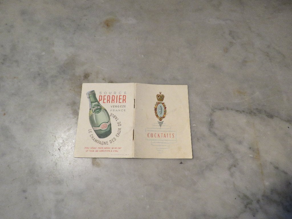 Brochure publicitaire  Cocktail Booklet Perrier, années 1960, Collections, Marques & Objets publicitaires, Enlèvement ou Envoi