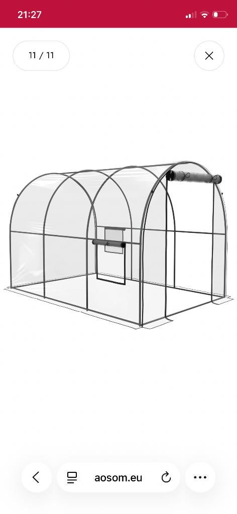 2x Outsunny tunnel broeikas / tomatenkas / plastieken serre, Tuin en Terras, Overige Tuin en Terras, Ophalen, Nieuw
