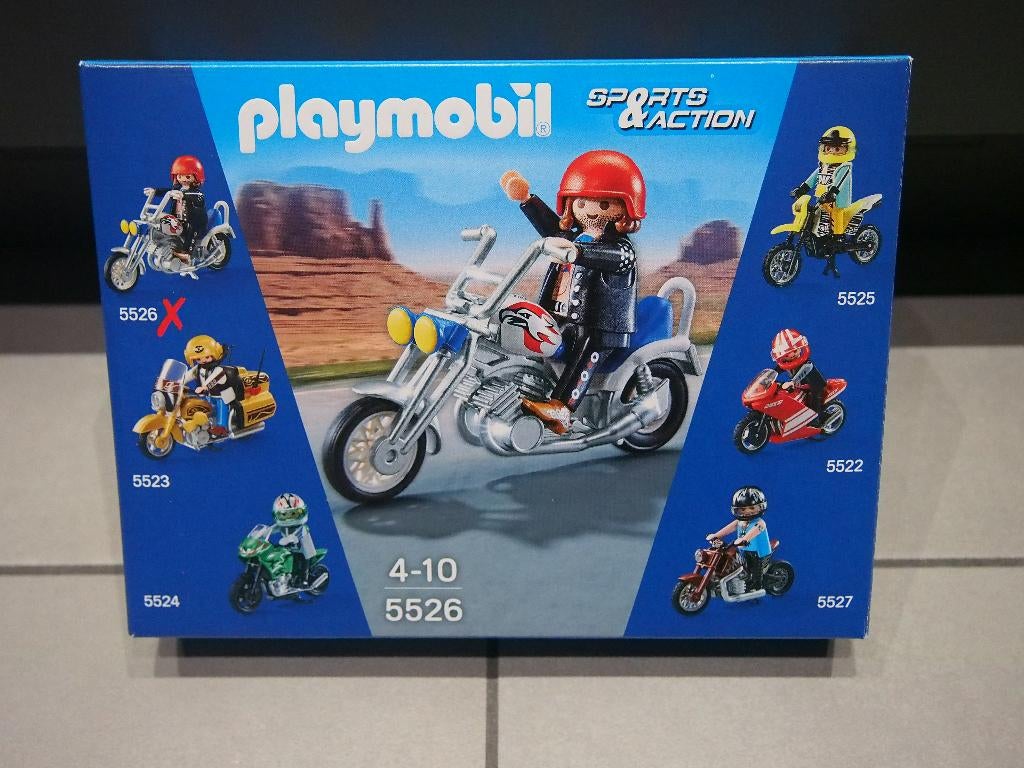 Playmobil set 5526 Motorrijdster met Chopper in nieuwstaat, Ophalen, Zo goed als nieuw