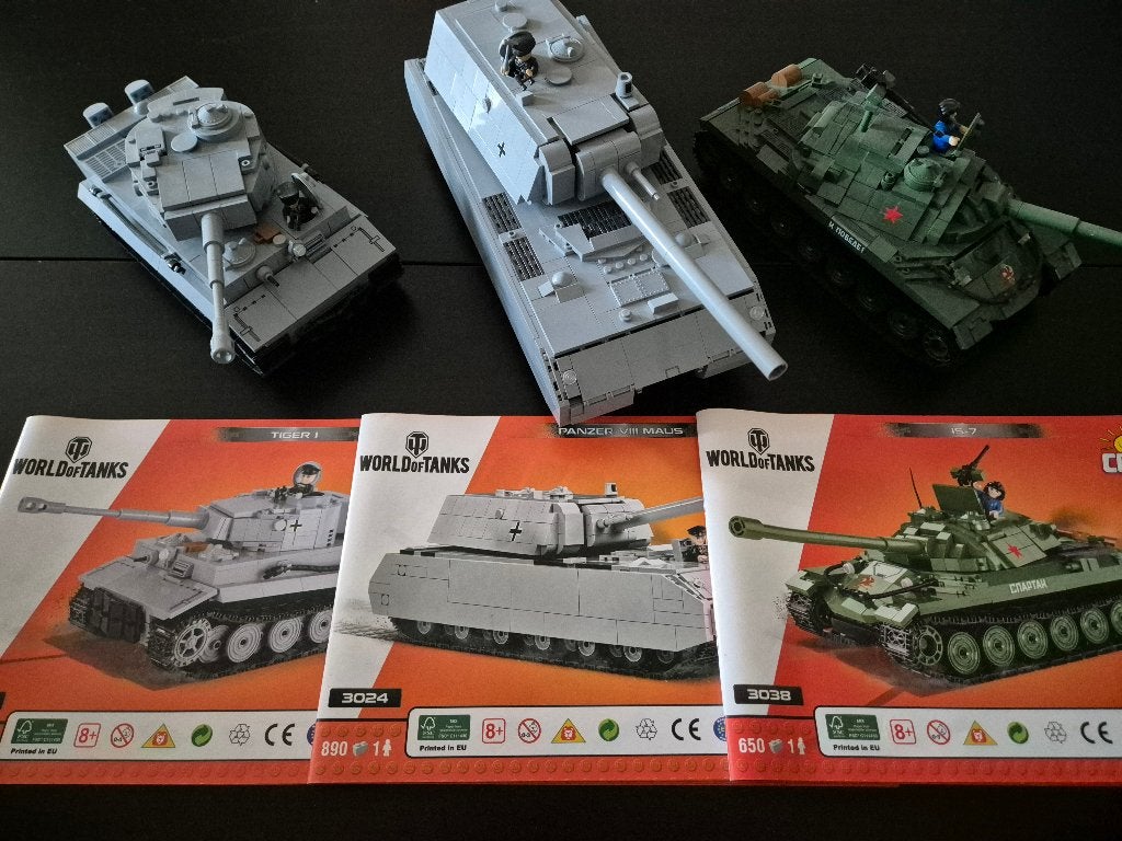 Set van 3 COBI-tanks (WoT) + 6 LEGO bonus, Ophalen, Zo goed als nieuw, Overige merken