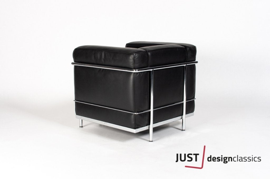 Cassina LC2 Zwart Leder Chroom  (voorraad:2), Huis en Inrichting, Ophalen, Zo goed als nieuw