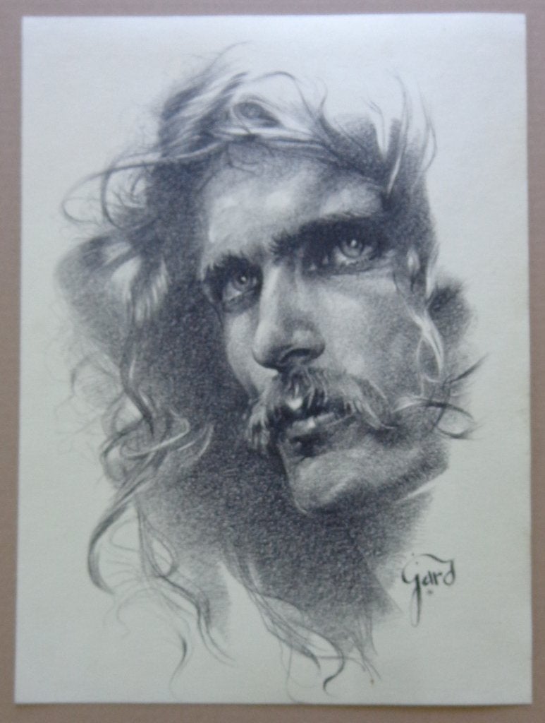GARD VAN MECHELEN / MANNENPOTRET / ORIGINEEL WERK / 40x30cm, Enlèvement ou Envoi